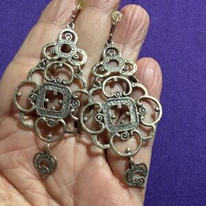 Elegant Sterling Silver Dangle Earrings Isreal 925  (3)